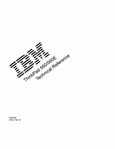 IBM ThinkPad 560E IBM ThinkPad 560E service manual